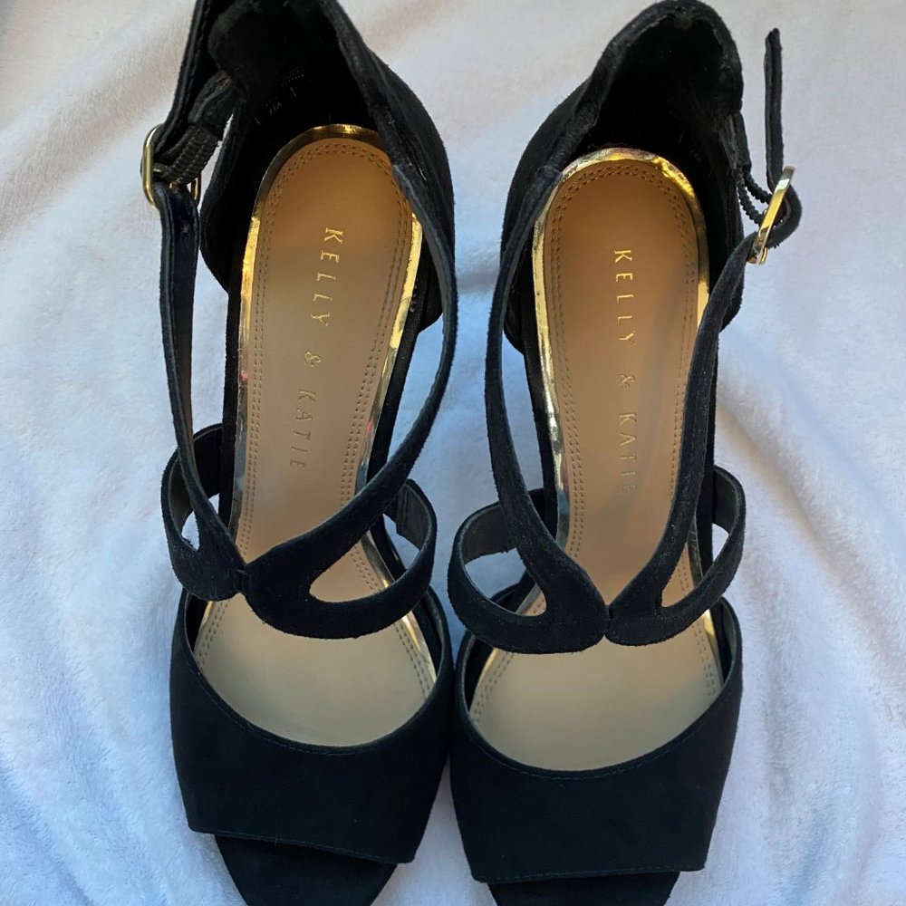Kelly and Katie Platform Sandal Black 3¾" Heel - Picture 7 of 8